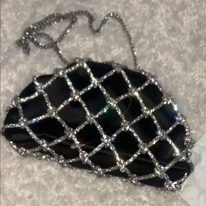 Ted Baker Kylar embellished silver chain shoulder clutch holiday NEW